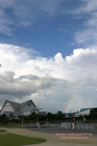 入道雲と虹のiPhone用壁紙画像1